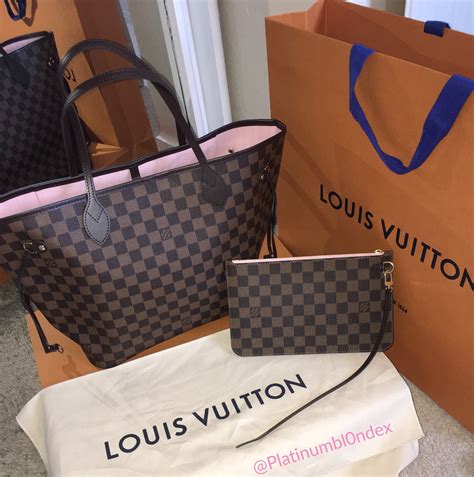 louis vuitton neverfull mm ebene rose